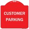 Signmission Designer Series Customer Parking, Red & White Heavy-Gauge Aluminum Sign, 18" x 18", RW-1818-9986 A-DES-RW-1818-9986 - alternate 1